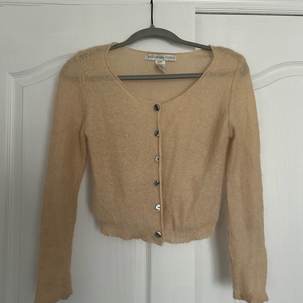 Women's Cream Button-Up Cardigan